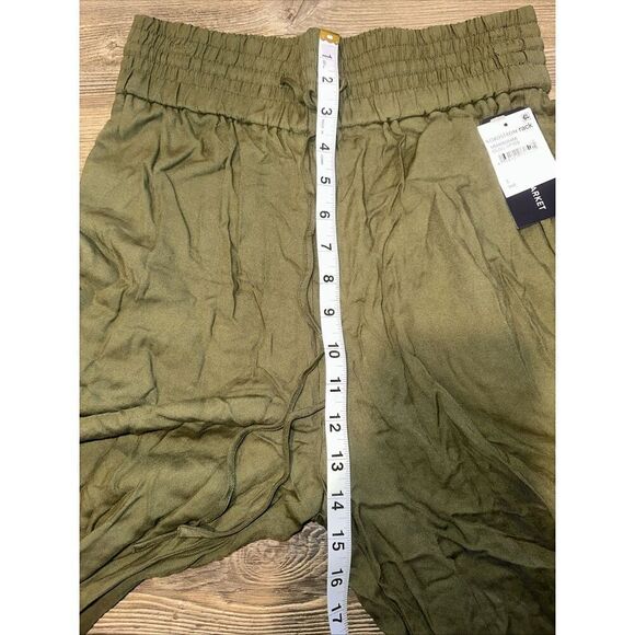 Melrose And Market Olive Moss Pull-On Trousers Pants Drawstring Waist Pockets. N - Picture 9 of 11